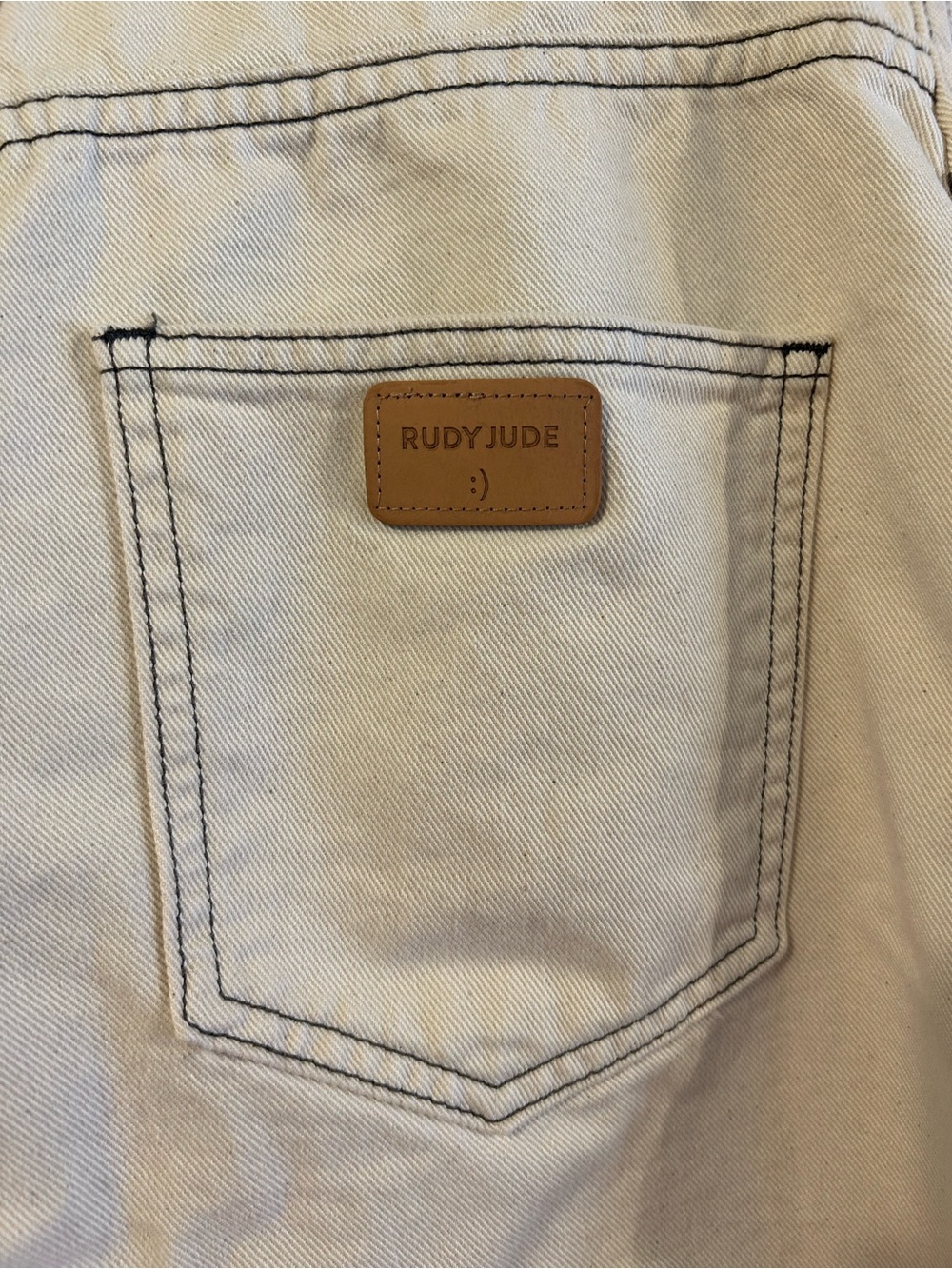 Rudy Jude Size 3 Utility Jeans Natural/Ink Stitching - Picture 3 of 4